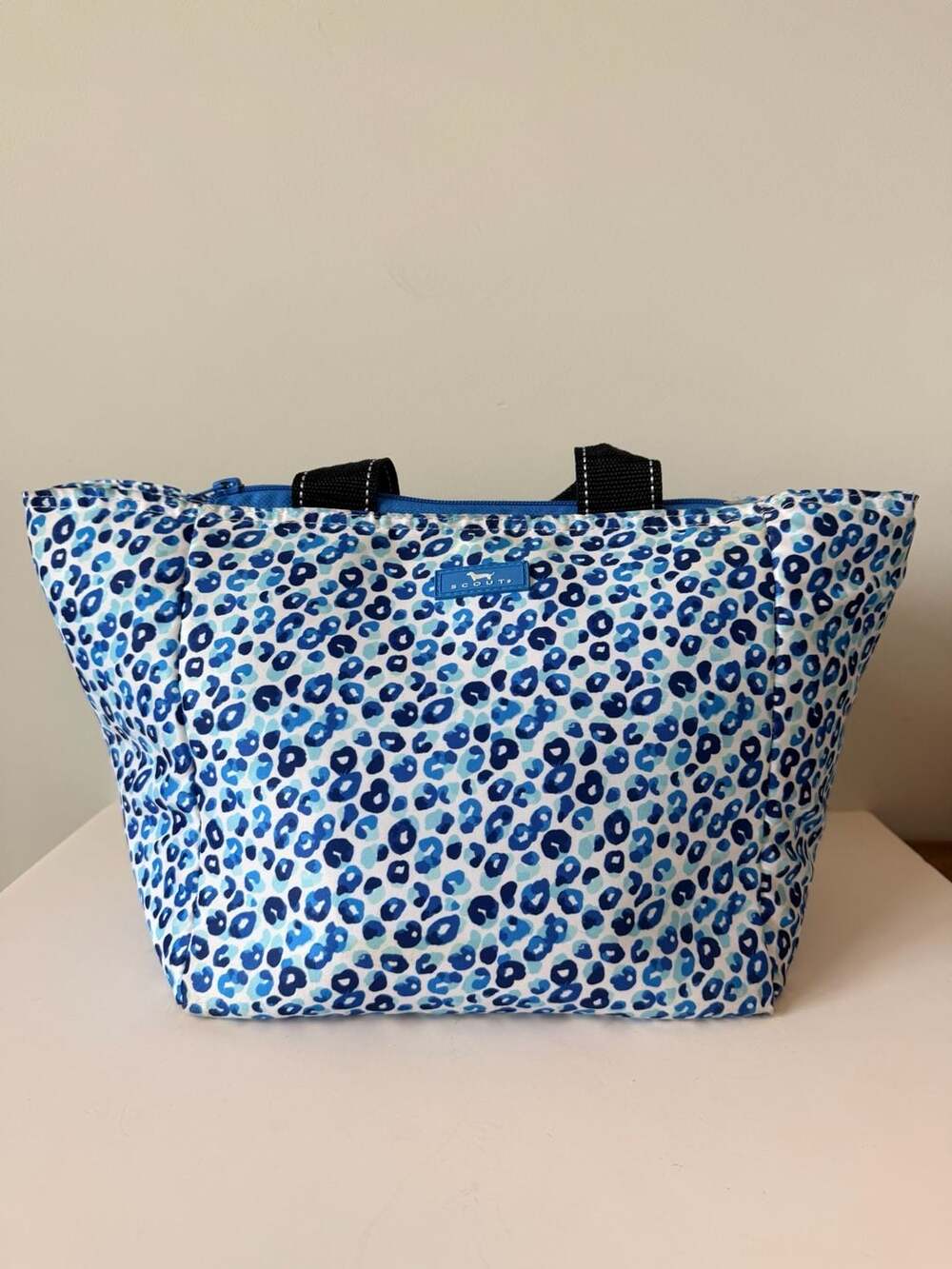 SCOUT Blue Leopard Print Insulated Cooler Tote Bag